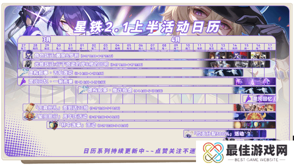 崩坏星穹铁道2.1上半场活动有哪些 崩坏星穹铁道周年庆活动汇总