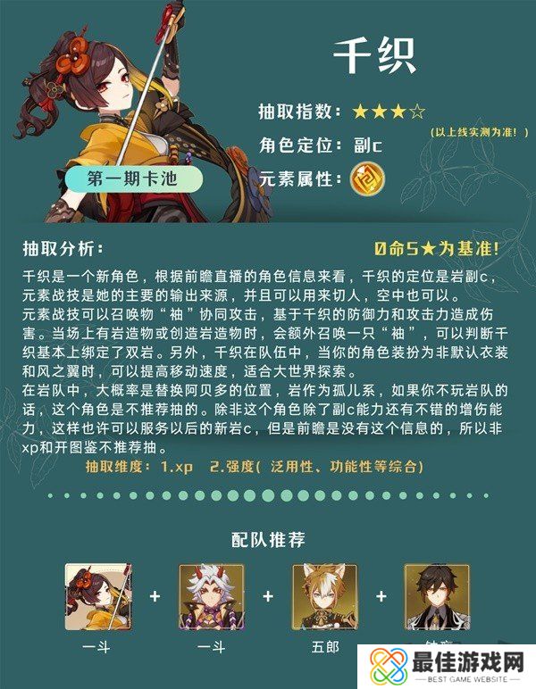 原神4.5版本卡池抽取建议 原神千织值得抽吗